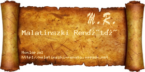 Malatinszki Renátó névjegykártya