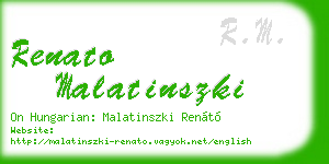 renato malatinszki business card