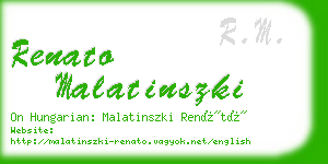 renato malatinszki business card